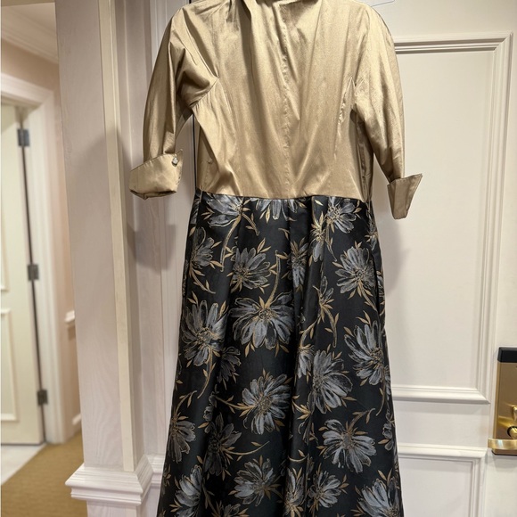 Teri Jon Ricki Freeman satin & brocade dress size 6 3/4 sleeve worn once - Picture 10 of 11